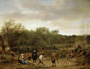 The bowling game by Jan Steen