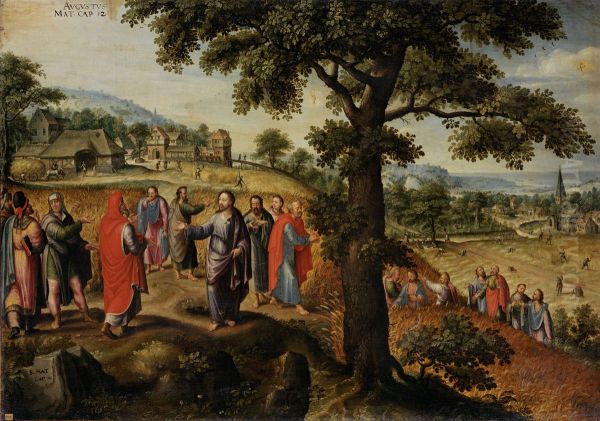 Christ defends the plucking of the ears of grain on the Sabbath (August) - view 1
