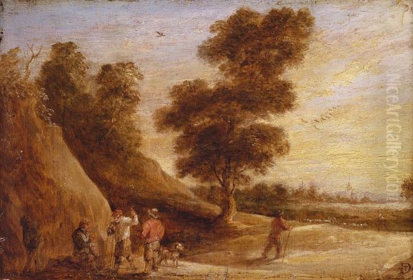 Peasants Talking in a Landscape - view 1