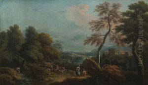 Landscape with Cattle and a Woman Speaking to a Seated Man