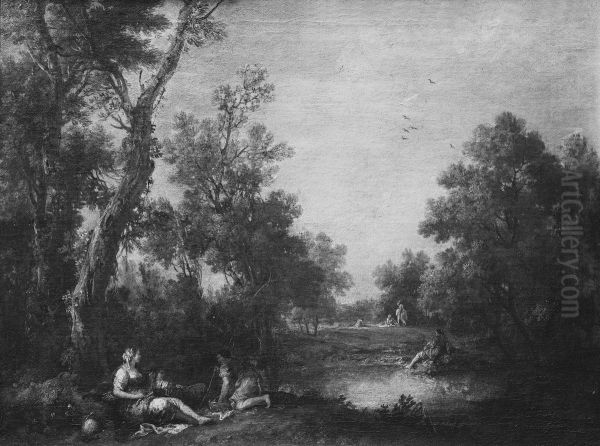Landscape with Peasant Women Resting by a Pond in a Wood - view 1