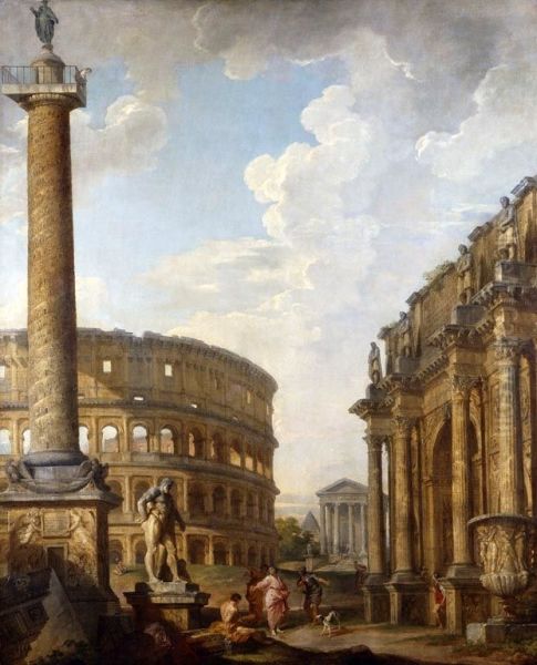 Caprice View with Trajan's Column and Roman Ruins - view 1