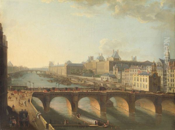 Ansicht des Pont-Neuf vom Quai de la l'Horloge in Paris - view 1