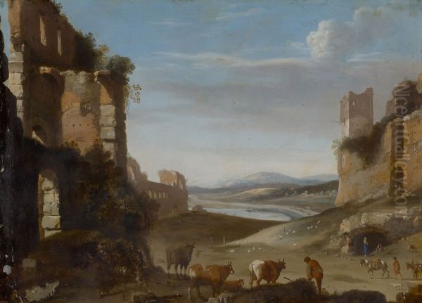 Capriccio Roman landscape with ruins - view 1
