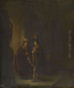 Mordecai Listening to the Conspiracy of Ahasuerus's Chamberlains, Bigthan and Teresh