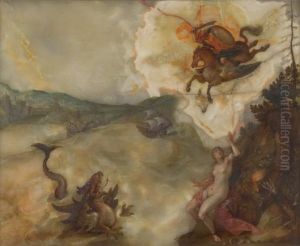 Befreiung der Andromeda, Entfesselung der Winde durch Aeolus und Aeneas by Hans Von Aachen