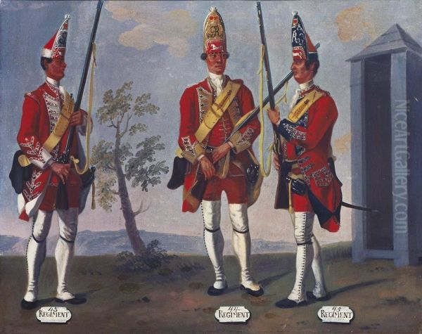 Grenadiers, 43rd, 44th and 45th Regiments of Foot, 1751 - view 1