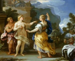 Venus Punishing Psyche with a Task by Luca Giordano