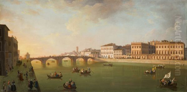 A View of the Arno in Florence by Day - view 1