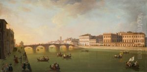 A View of the Arno in Florence by Day by Thomas Patch