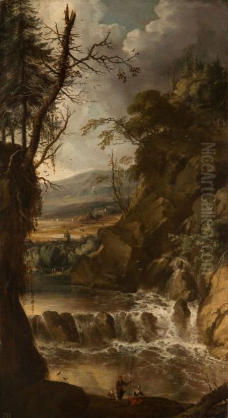 Landscape with a Waterfall and Figures - view 1