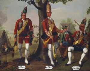 Grenadiers, 19th and 20th Regiments of Foot, and 21st Royal North British Fusiliers, 1751. Grenadiers, 19th and 20th Regiments of Foot, and 21st Royal North British Fusiliers, 1751.