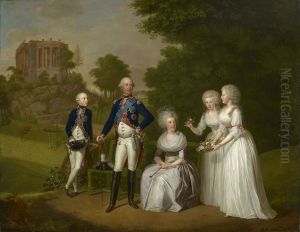 Wilhelm IX, Landgrave of Hesse-Cassel, later Elector Wilhelm I, his wife, Wilhelmine Caroline and their children, Wilhelm, Friederika and Caroline by Wilhelm Bottner