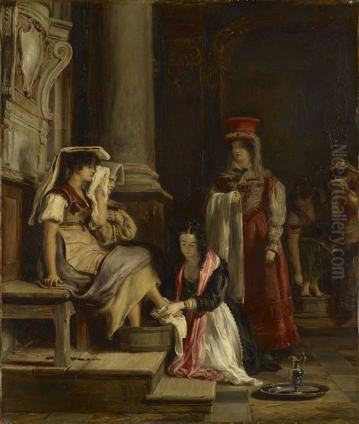 A Roman Princess Washing the Feet of Pilgrims - view 1
