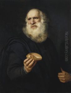 A Bearded Old Man with a Shell by Michiel Jansz. van Mierevelt