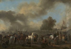 A Horse Fair in front of a Tented Encampment by Philips Wouwerman