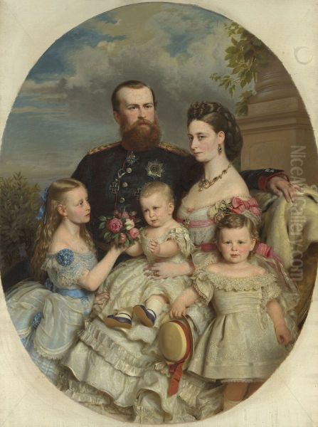 Prince Louis and Princess Alice of Hesse with three of their children - view 1