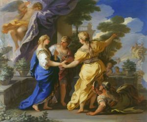 Psyche's Sisters Giving her a Lamp and a Dagger