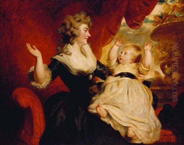 Georgiana, Duchess of Devonshire, with her daughter Georgiana, later Countess of Carlisle - view 1