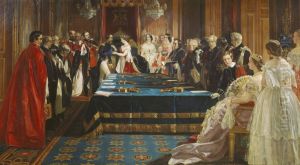 The Investiture of Napoleon III with the Order of the Garter, 18 April 1855 by Edward Matthew Ward