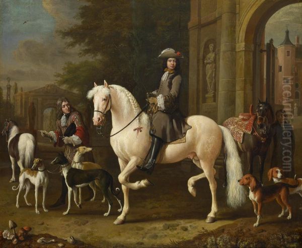 Johan Ortt (1642-1701) a cheval franchit la porte du chateau de Nijenrode - view 1