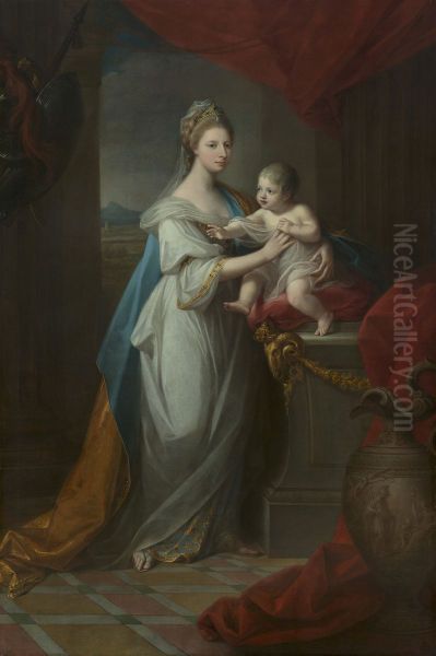 Augusta, Duchess of Brunswick, with her son - view 1