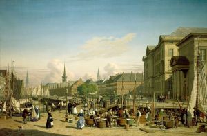 Christiansborg Palace from Hojbro Plads, Copenhagen by Heinrich Hansen