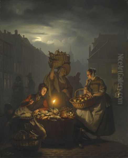 Market Scene by Night - view 1