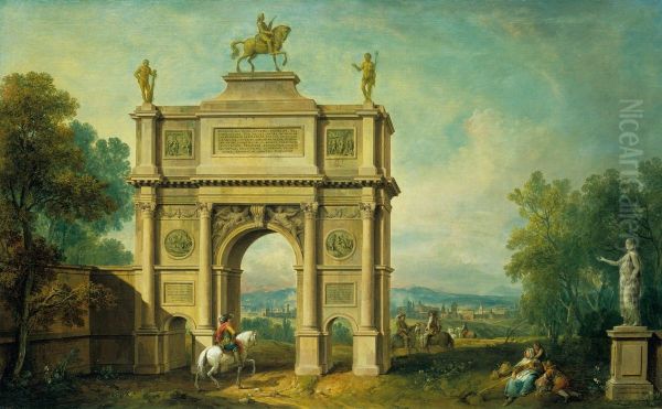 Landscape with a Triumphal Arch to George II - view 1