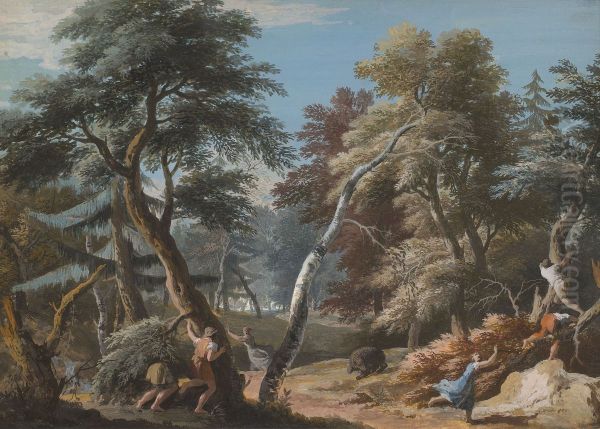 A Wood with Figures Alarmed by a Bear - view 1
