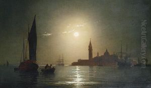 Venice By Moonlight by Eugenio Cecchini-Prichard