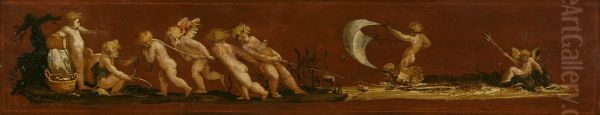 Cupids Pulling in a Net - view 1