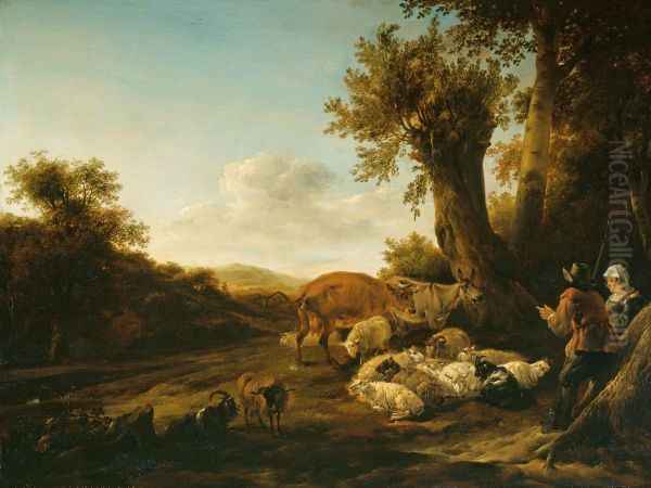 A Shepherd and Shepherdess with Flocks. - view 1
