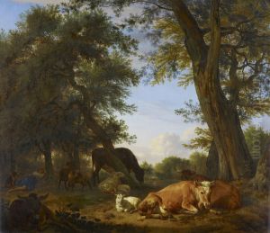 a Shepherdess Asleep by Adriaen Van De Velde