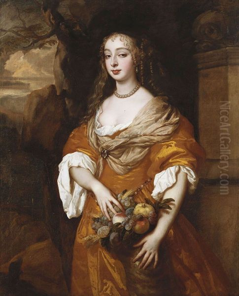 Jane Needham, Mrs Myddleton (1646-92) with a cornucopia, possibly as Demeter - view 1