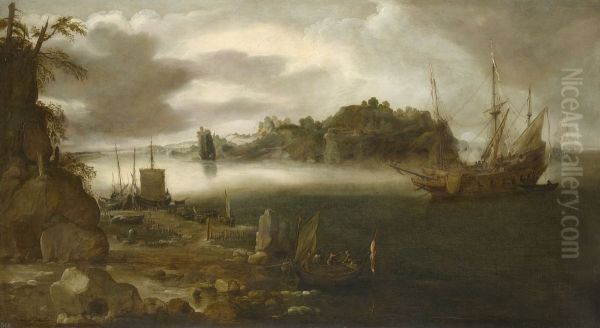 A View of a Bay with Shipping - view 1