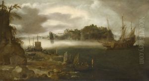 A View of a Bay with Shipping