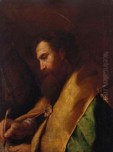 A Bishop Saint writing