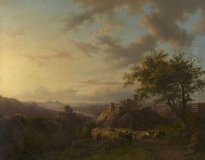 Evening Landscape by Barend Cornelis Koekkoek