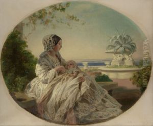 Queen Victoria (1819-1901) with Prince Arthur (1850-1942) by Frederick Richard Say