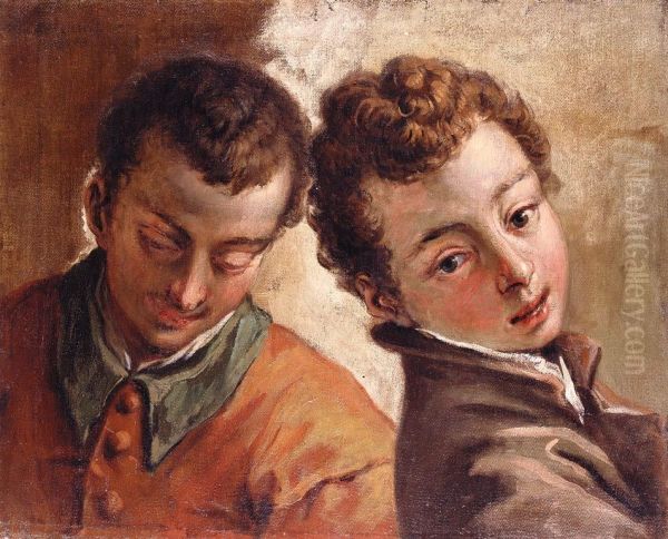 Juxtaposed Heads of a Young Man and a Boy - view 1