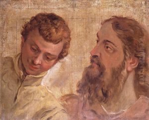 Heads of a Boy and a Bearded Man (an Apostle) by Sebastiano Ricci