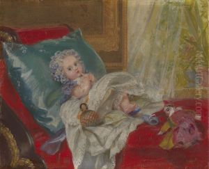 Princess Beatrice, later Princess Henry of Battenberg (1857-1944) when a Child. by Henrietta Mary Ward