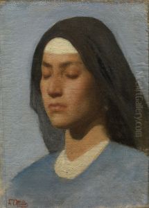 Head of a Nun by Leopold Carl Muller