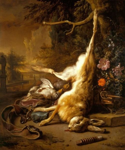 Dead Hare and Partridges with Instruments of the Chase - view 1