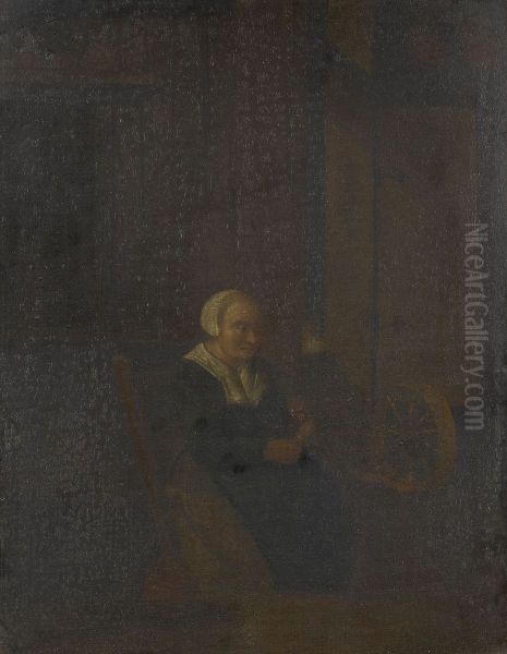 A Woman Spinning - view 1