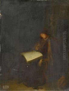 An Old Woman Asleep in a Chair by Gerrit Dou