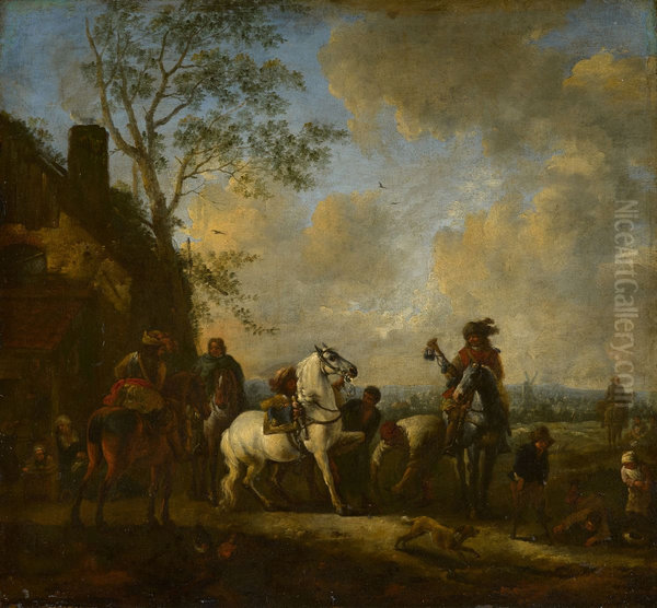 Horsemen Outside a Forge - view 1