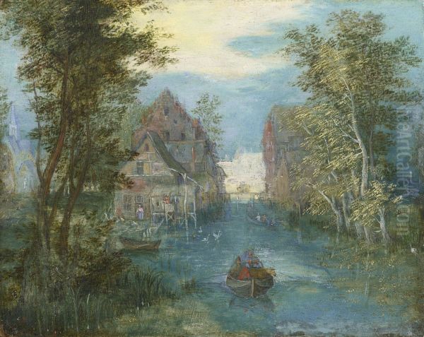 Landscape with a Village and a Canal - view 1