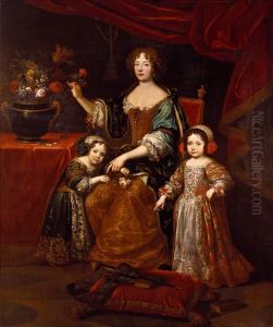 Elisaberth-Charlotte de Baviere, duchesse d'Orleans, et ses enfants